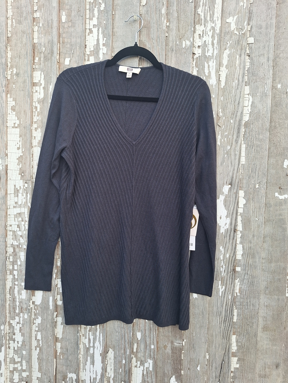 Etcetera Ribbed V-Neck Sweater Size Medium NWT
